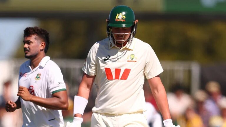 Australia lose three wickets after skittling Bangladesh for 64