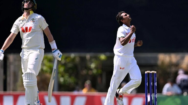 Hasan takes 6-55 as Bangladesh claim opening day of Australia Test