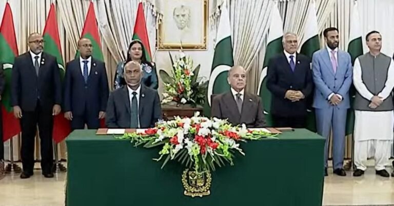 پاکستان اور مالدیپ کے درمیان دفاع سمیت متعدد شعبوں میں مفاہمتی یادداشتوں کا تبادلہ