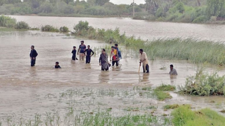 Indus River develops breach in Zameendara Bund