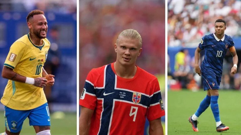 Erling Haaland unveils World Cup jersey collection featuring Neymar, Mbappe, and Jude Bellingham