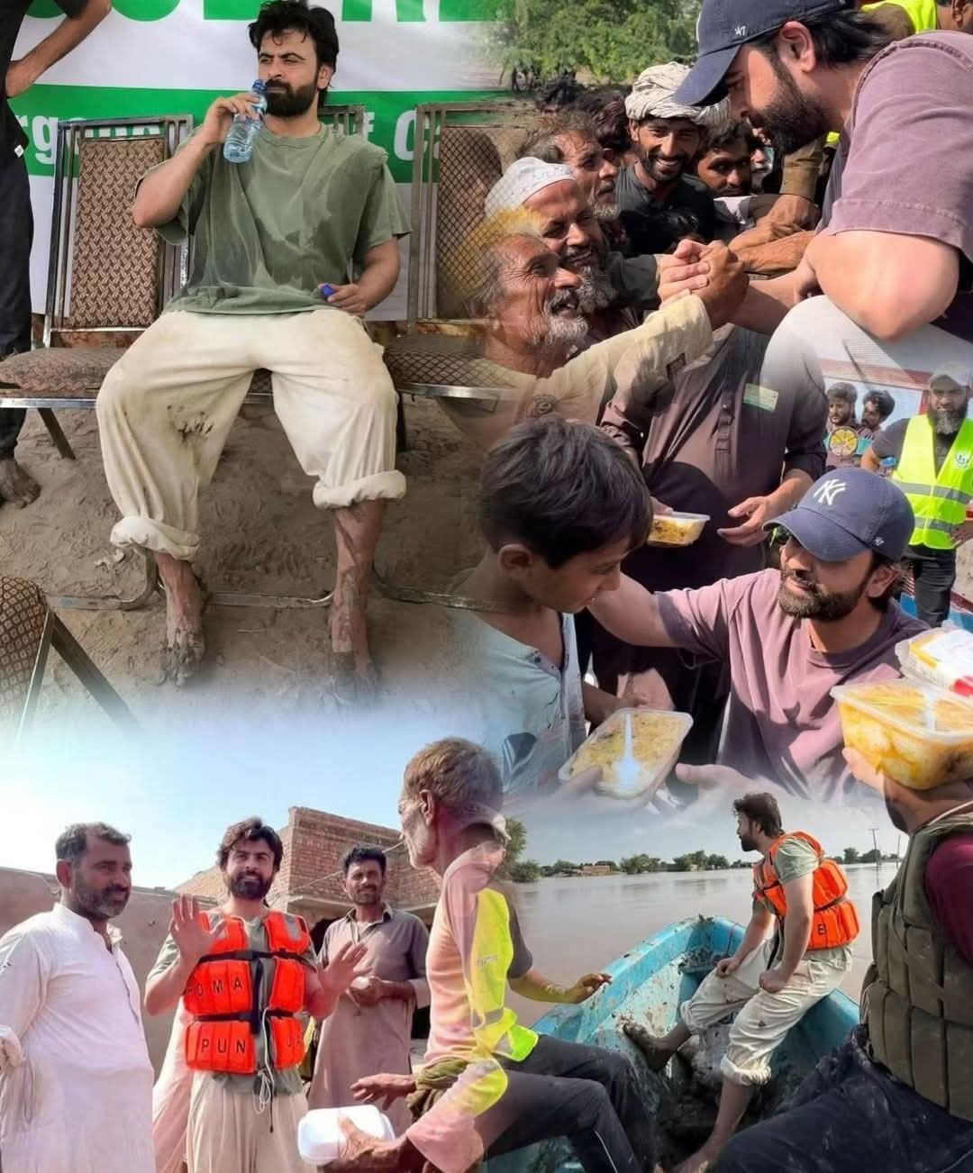 <br><br>سیلاب متاثرین کے ساتھ احمد شہزاد کا کھڑا ہونا لائقِ تحسین 1 FB IMG 1757695315373