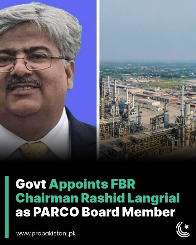 حکومت نے ایف بی آر کے چیئرمین راشد محمود لنگڑیال کو PARCO کے بورڈ کا ممبر مقرر کردیا 52 IMG 20260125 WA1831