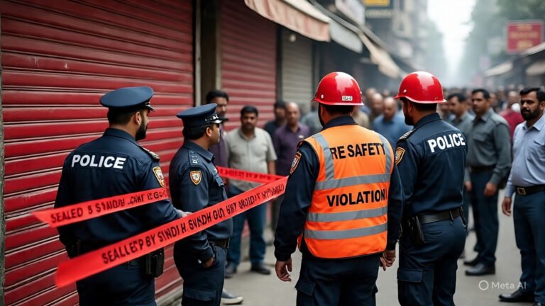 کراچی میں فائر سیفٹی کریک ڈاؤن: ہاشو سینٹر کی 200 دکانیں، موبائل مارکیٹ اور طارق روڈ کا کمرشل پلازا سیل