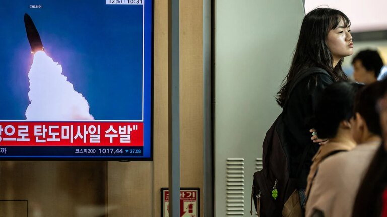 North Korea fires ‘around a dozen’ ballistic missiles into East Sea