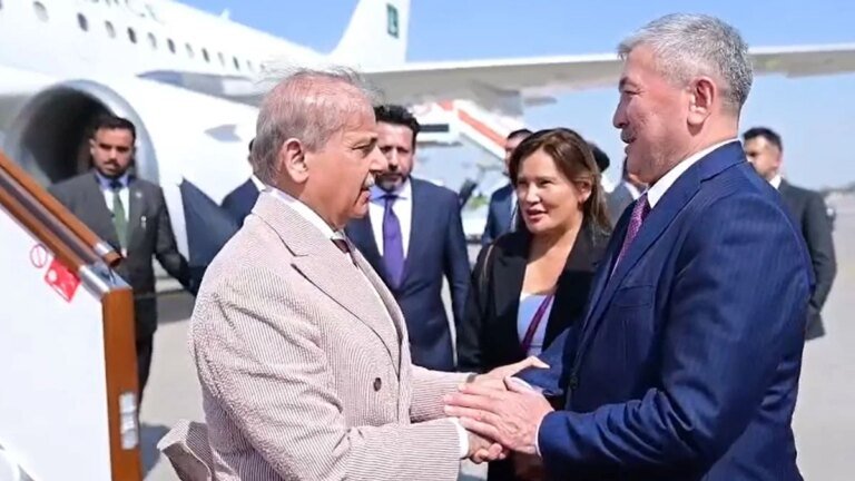Shehbaz Sharif arrives in Bishkek on three-day official visit