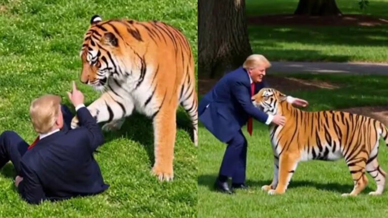 Trump faces global backlash over bizarre AI video wrestling killer tiger