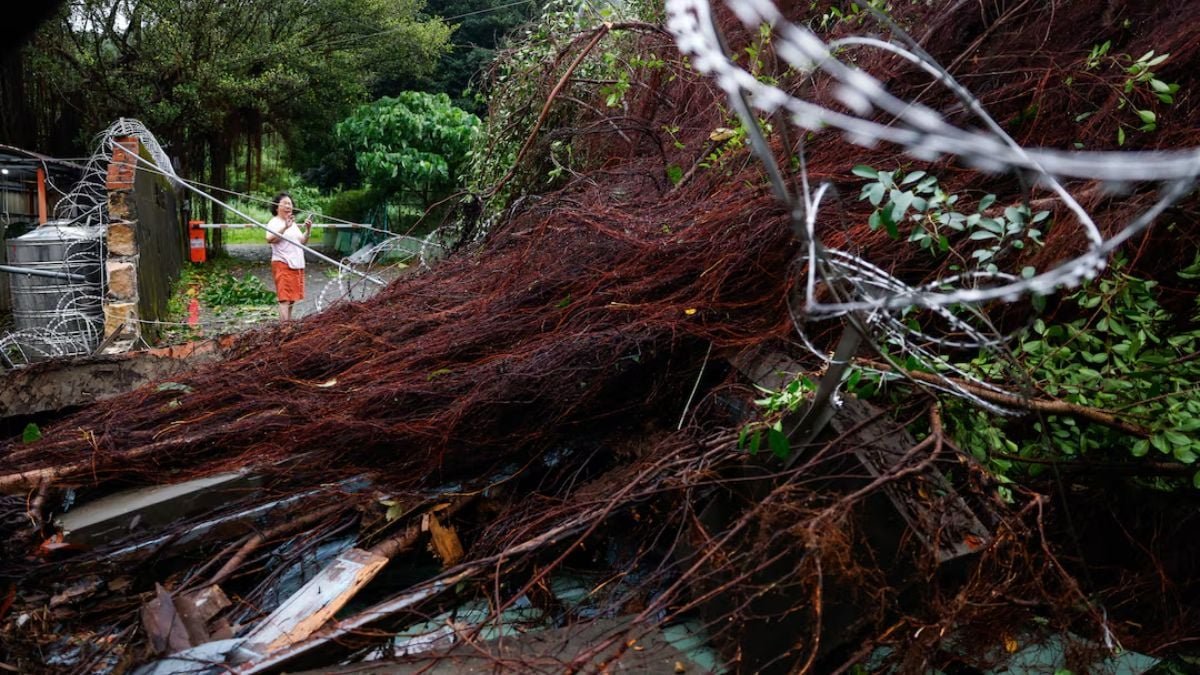 Typhoon Champi in Taipei Taiwan