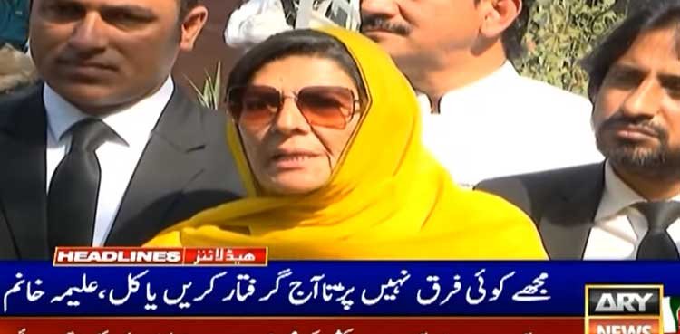 Aleema Khan refuses to go to KP, says she is ready to go to jail