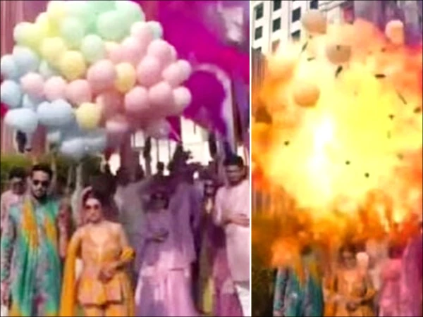 شادی کی تقریب میں غبارے دھماکے سے پھٹ گئے، دلہا دلہن جھلس کر زخمی