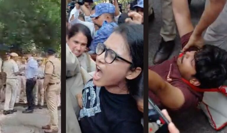 گیانیش کمار کو ہٹانے کی مانگ کر رہے مظاہرین سے دہلی پولیس کی بدسلوکی، کئی حراست میں