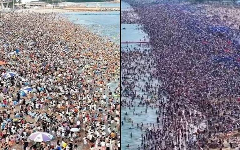 چین کا ساحل لوگوں سے بھر گیا ویڈیو وائرل
