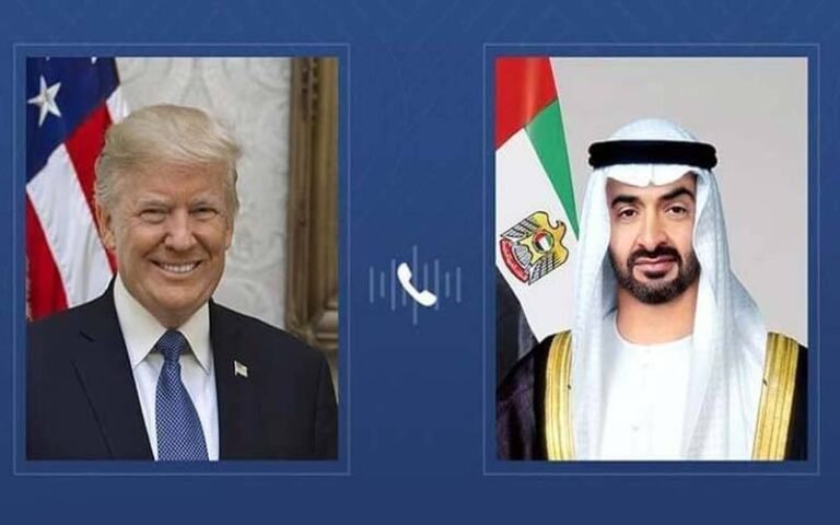 ٹرمپ اور اماراتی صدر کا ٹیلی فونک رابطہ مشرق وسطیٰ کی صورتحال پر گفتگو