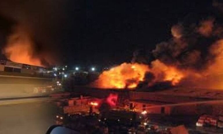 سعودی عرب کے دارالحکومت ریاض میں آگ لگنے کے مناظر