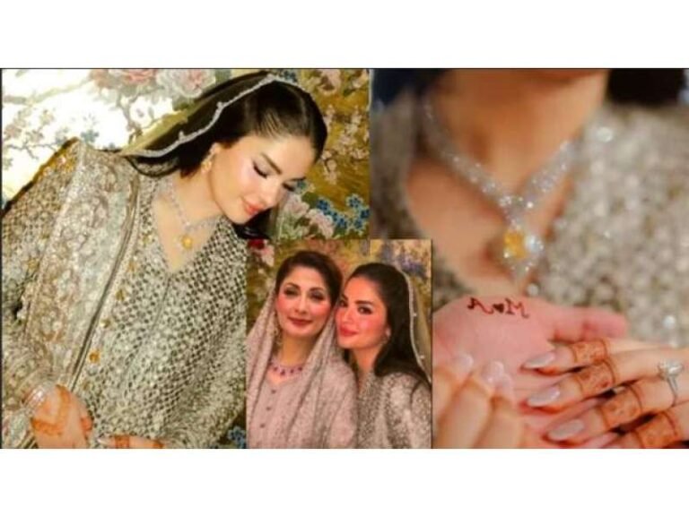 ’ماہ نور کے ڈائمنڈ سیٹ کو لے کر سوشل میڈیا پر طوفان مچا ہوا ہے کہ 42 ملین ڈالر کا سیٹ پہن لیا‘ وہ اصل برانڈ کا نہیں بلکہ ’ریپلیکا‘ ہے، یہ بھی نہیں معلوم کہ وہ سیٹ مریم نواز کی جانب سے ڈالا گیا یا سسرال والوں نے ڈالا ہے، صحافی حسن ایوب