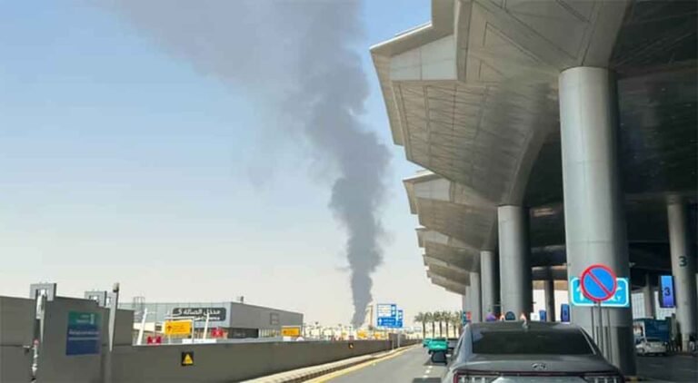 Plane billows smoke at Saudi Arabia’s Riyadh airport as Houthis escalate attacks