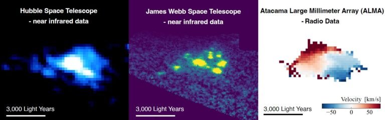 Early galaxy looked like lumpy ‘cosmic grapes’