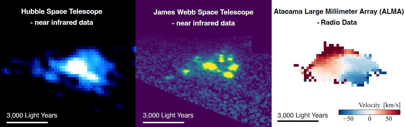 Early galaxy looked like lumpy ‘cosmic grapes’
