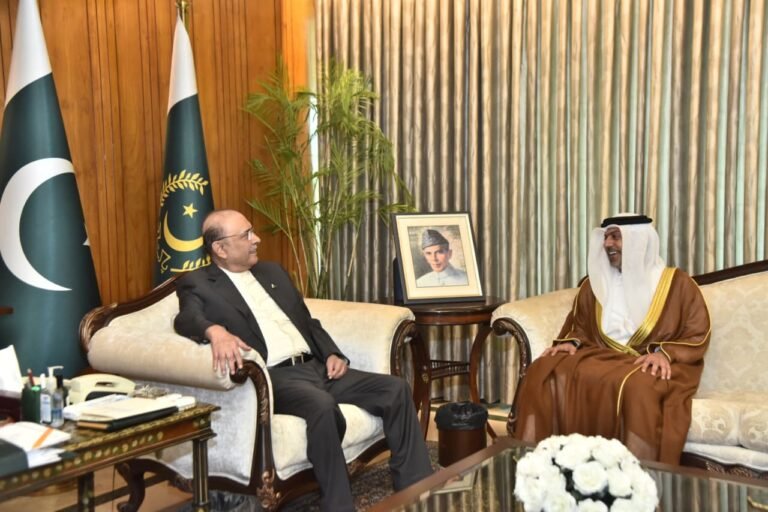 Pakistan’s President Asif Ali Zardari on Wednesday bid farewell to the outgoing United Arab Emirates Ambassador to Islamabad, Hamad Obaid Al Zaabi, praising his role in strengthening ties between the two nations.