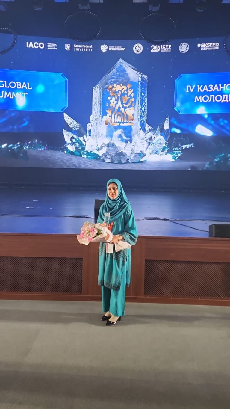 Young Pakistani Scientist Wins Best Young Researcher Award at Kazan Global Youth Forum