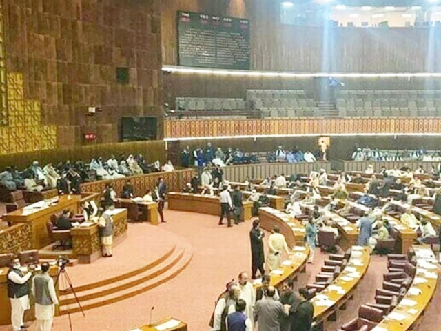 National Assembly disrupts after ban on Fitna Al-Khawarij discussion | The Express Tribune