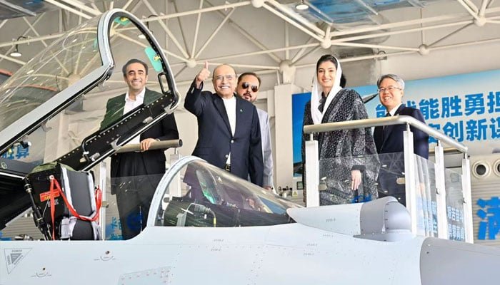 President Asif Ali Zardari Visits Chinese Aircraft Complex Producing J-10C Fighters