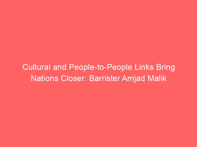 cultural and people to people links bring nations closer barrister amjad malik 7430