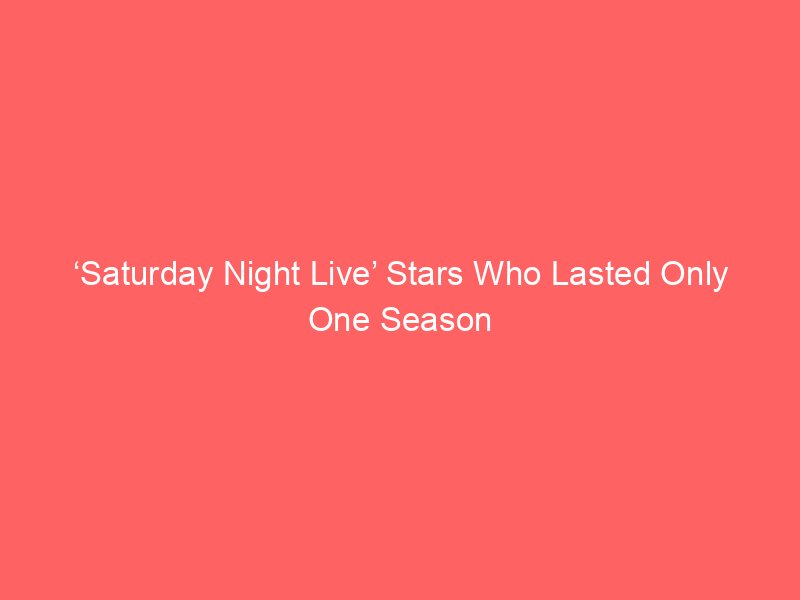 saturday night live stars who lasted only one season 6313