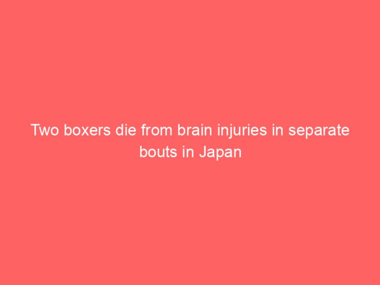 Two boxers die from brain injuries in separate bouts in Japan