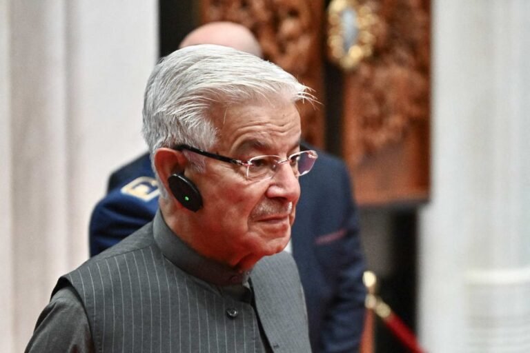 Pakistan’s Defence Minister Khawaja Muhammad Asif is part of the delegation to hold talks with Afghanistan in Doha to end cross-border terrorism. Photo: AFP