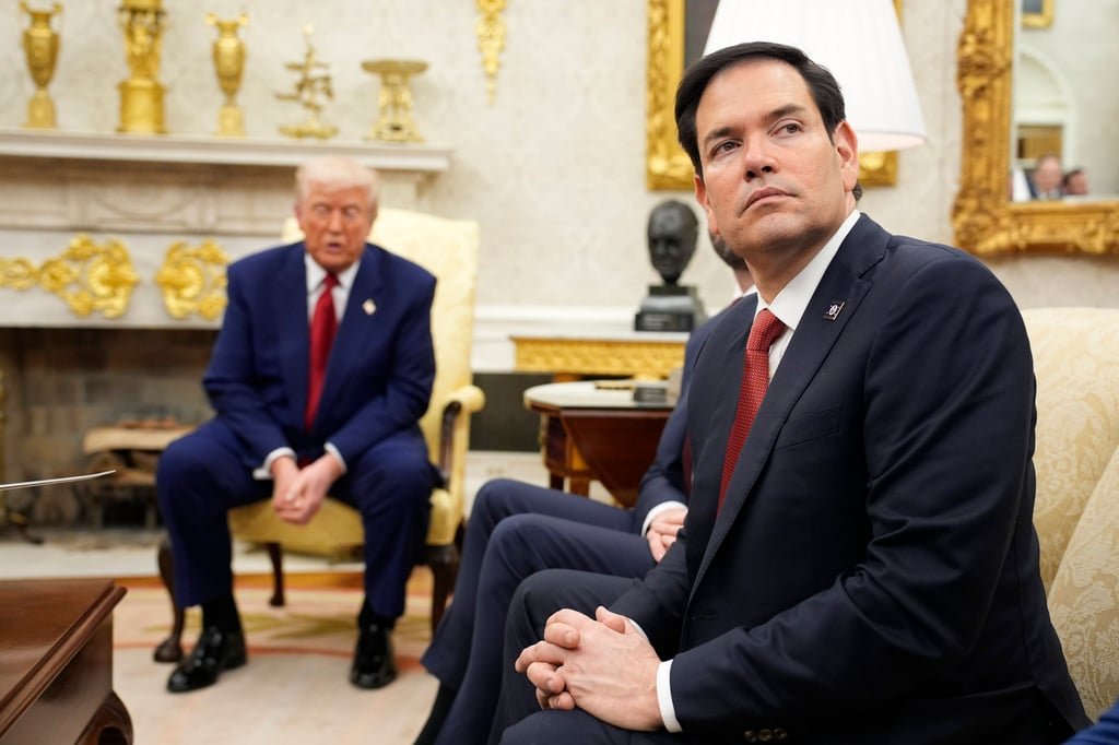 US Secretary of State Marco Rubio attends a meeting with President Donald Trump in the Oval Office in April 2025. Photo: TNS