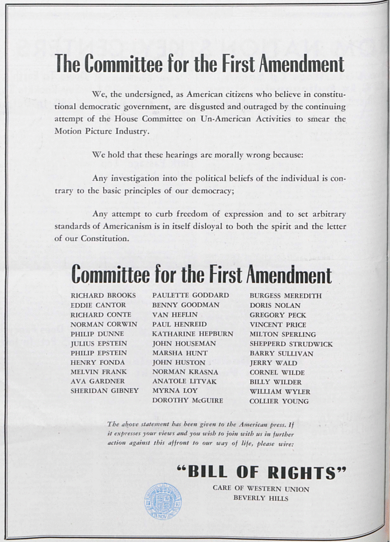 Hollywood’s First Amendment Crusaders Are Back