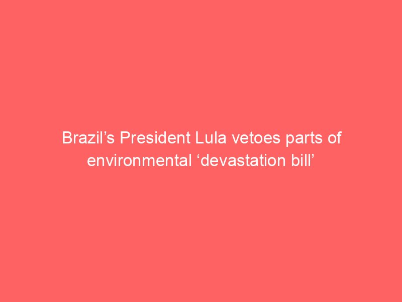 brazils president lula vetoes parts of environmental devastation bill 2076