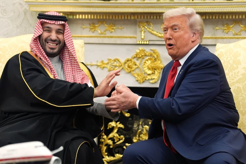 Saudi Arabia’s Crown Prince Mohammed bin Salman and US President Donald Trump in the Oval Office. Photo: AP