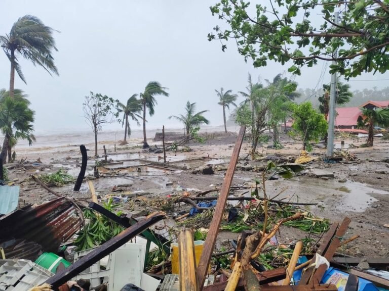 An area affected by Typhoon Fung-wong in Catanduanes on Sunday. Photo: Handout via Xinhua