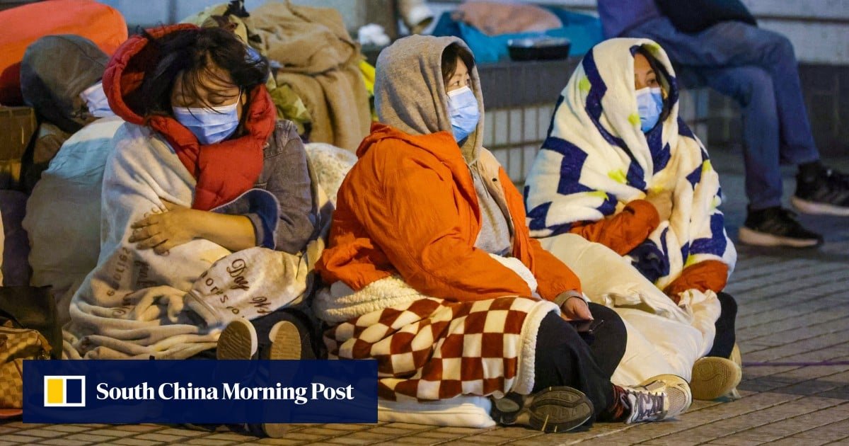 ‘Tired and anxious’: displaced Hong Kong fire survivors facing sleepless nights
