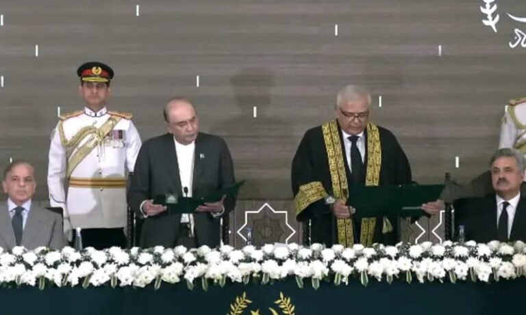 Pakistan— Justice Ameen-ud-Din Khan sworn in as first Chief Justice of Pakistan’s newly-established Federal Constitutional Court