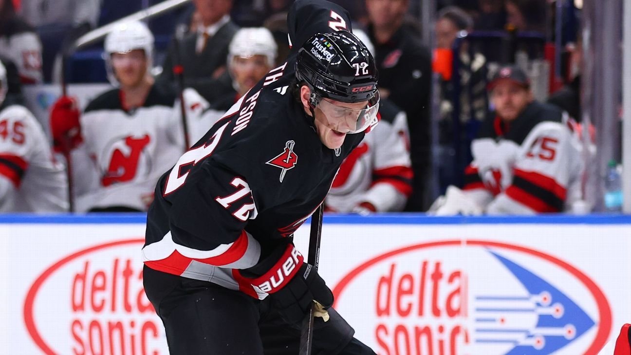 Sabres' Thompson evens beef with Devils' Noesen