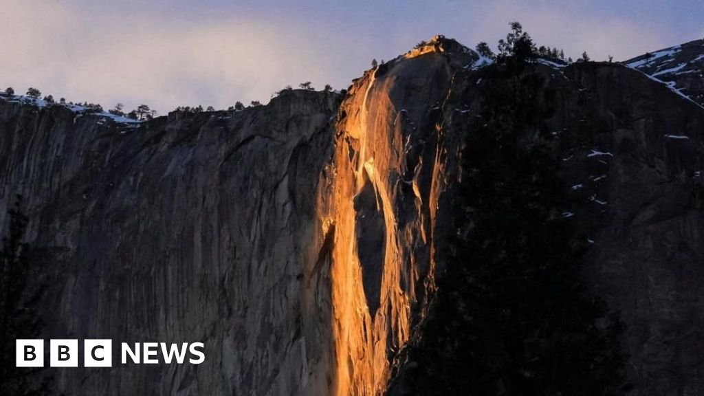 Watch: Yosemite waterfall turns molten orange 39 Watch: Yosemite waterfall turns molten orange