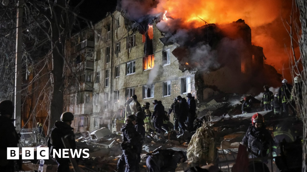 Russian strike on Kharkiv apartment block kills seven 45 Russian strike on Kharkiv apartment block kills seven
