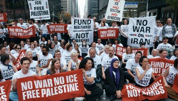 Nearly 100 Arrested During Protests in New York Against US Arms Sales to Israel and War on Iran 18 IMG 20260414 WA1856