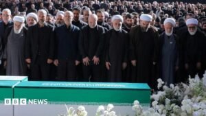 Irans supreme leader absent as senior officials attend ayatollahs funeral 2 Iran's supreme leader absent as senior officials attend ayatollah's funeral