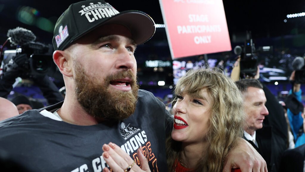 A Look Back at Taylor Swift and Travis Kelces Love Story, From a Friendship Bracelet to a Star-Studded Wedding 3 A Look Back at Taylor Swift and Travis Kelce’s Love Story, From a Friendship Bracelet to a Star-Studded Wedding