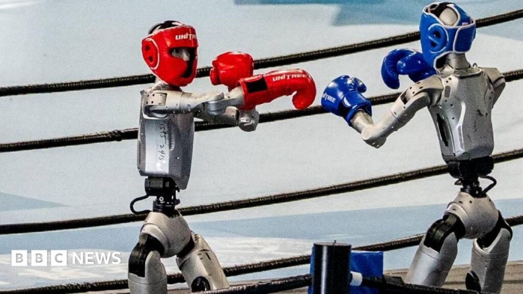 Robots compete in boxing, football and sprinting at World Humanoid Games 25 Robots compete in boxing, football and sprinting at World Humanoid Games