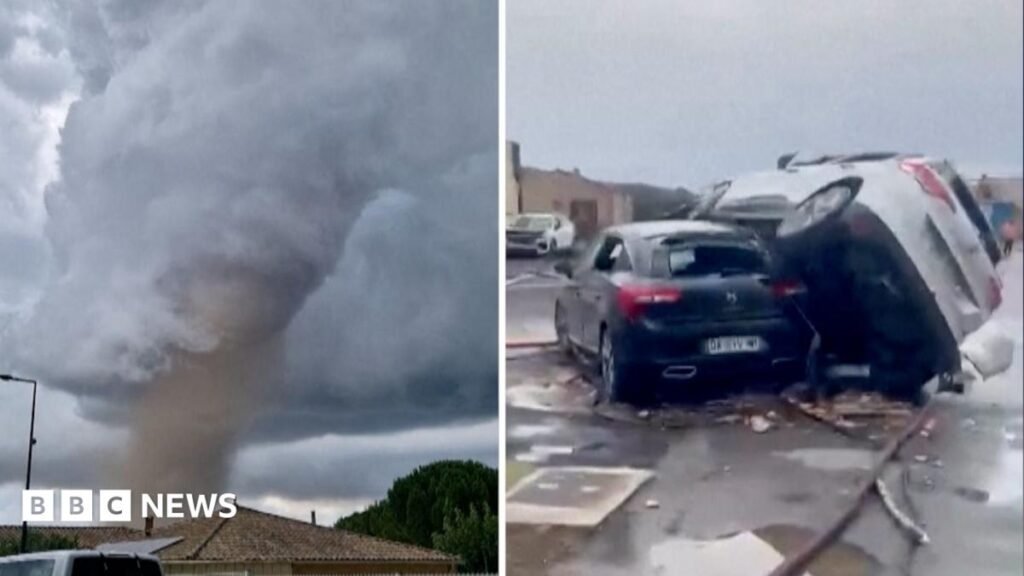 Moment tornado tears through southern France 3 Moment tornado tears through southern France