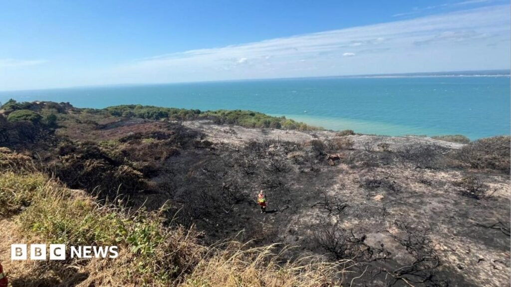 Crews tackle Headon Warren fire flare-up as peat burns underground 13 Crews tackle Headon Warren fire flare-up as peat burns underground