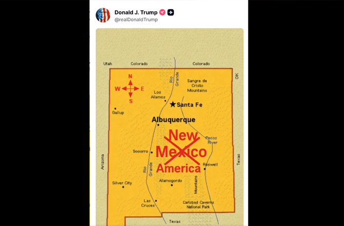 Trump Signals Renaming 'New Mexico' to 'New America,' Sparking Sharp Backlash 26 jr 7926 d