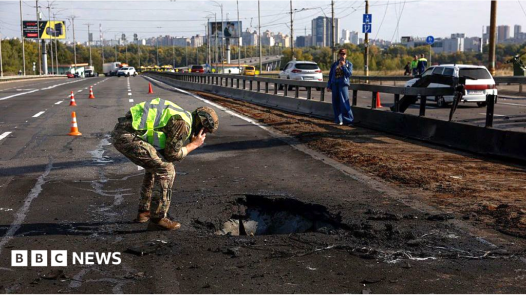 Kyiv bridge hit in further Russian drone attack as German chancellor makes surprise visit 17 Kyiv bridge hit in further Russian drone attack as German chancellor makes surprise visit