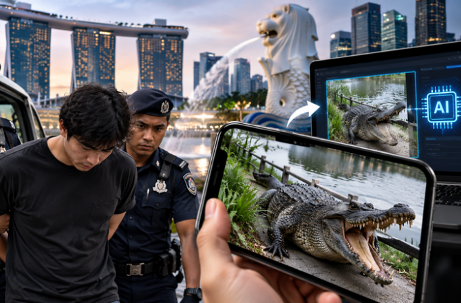 Singapore: Myanmar National Charged Over AI-Generated Crocodile Image, Faces Up to 10 Years in Jail 18 Inquilab 20260930 190419 0000 d