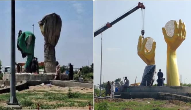 سی ڈی اے نے سوشل میڈیا کے دباؤ پر ایران ایونیو پر لگایا گیا ماڈل ہٹانے کی ہدایت کردی